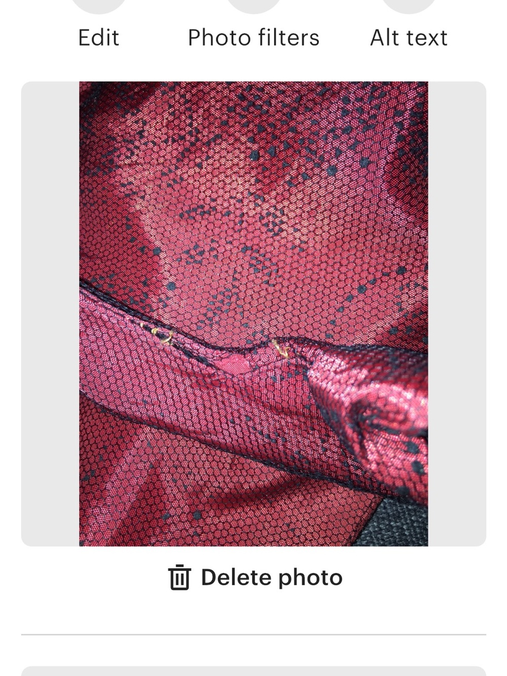 1940s red dress with overlay AS IS - Picture 9 of 10